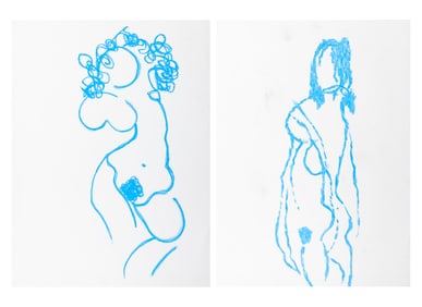 Domenick Capobianco Nude Woman Chalk Pastels, 2