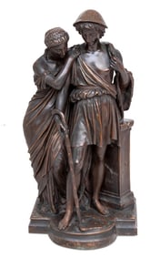 Eugene Aizelin "Daphnis & Chloe" Patinated Bronze