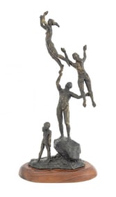 Nathan Cabot Hale Acrobats Bronze Sculpture