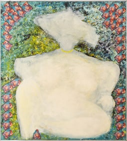 Rose Victor Abstract Seated Nude Oil on Canvas