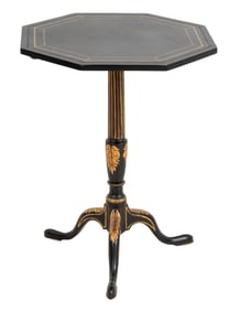 Regency Style Ebonized & Giltwood Tripod Table
