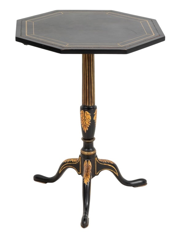 Regency Style Ebonized & Giltwood Tripod Table (1 of 6)