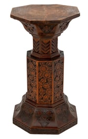 French Art Deco Carved Pine Pedestal