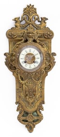 French Louis XV Style Bronze Cartel Clock, 19th C.