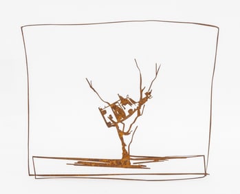 John Kelly "Cow Up a Tree" Steel Sculpture