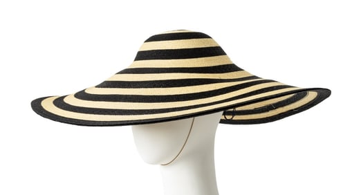 Philip Treacy for Ralph Lauren Striped Straw Hat