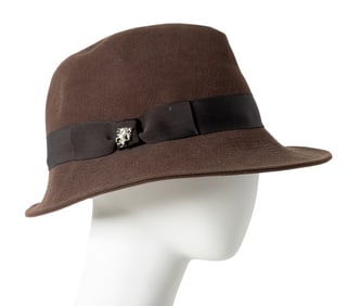 Philip Treacy Brown Cotton Blend Fedora