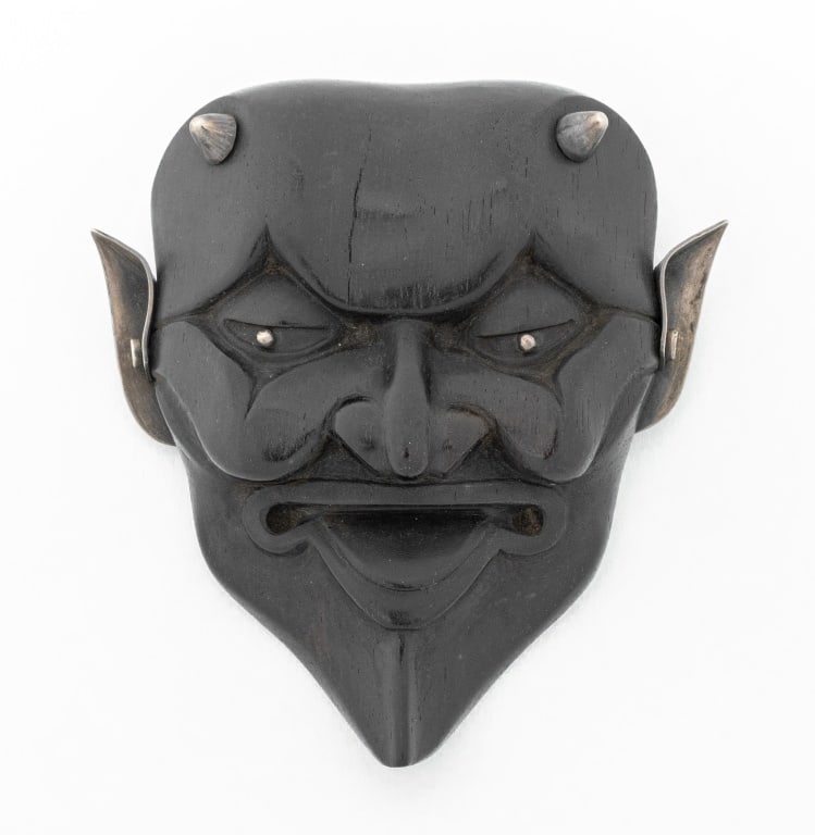 William DeHart Carved Ebonized Wood Devil Brooch (1 of 5)