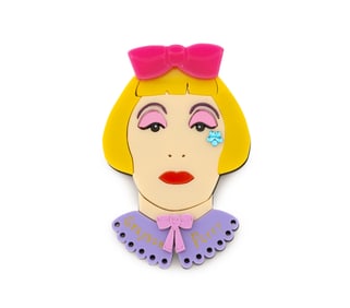 Lou Taylor "Grayson Perry" Portrait Perspex Brooch