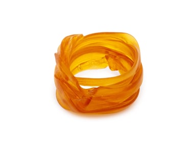 Gaetano Pesce Soft Resin Orange Ribbon Bangle