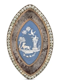 Georgian Gilt Steel & Porcelain Buckle, 18th C.