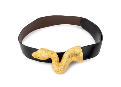 Christopher Ross Gold Plate Snake Form Belt, 1980