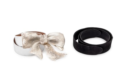 Christopher Ross Silvered Bow Belt Buckle, 1985