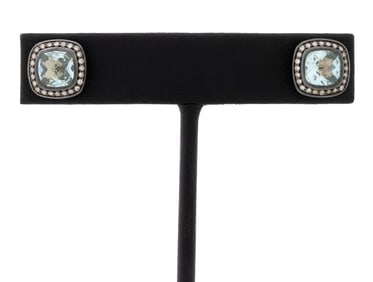 David Yurman Albion 925 Topaz Diamond Earrings