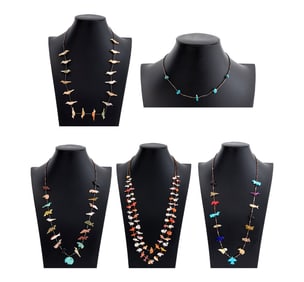 Zuni Native American Fetish Necklaces, 5