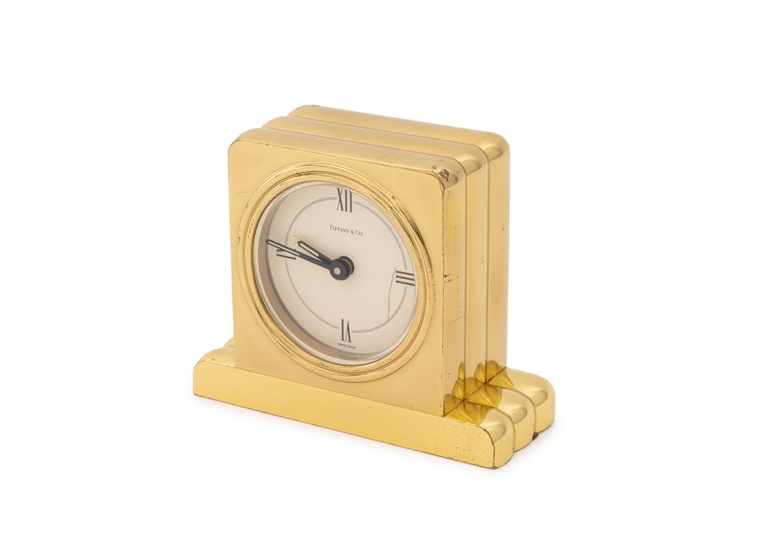 Tiffany & Co. Art Deco Style Brass Alarm Clock (1 of 5)