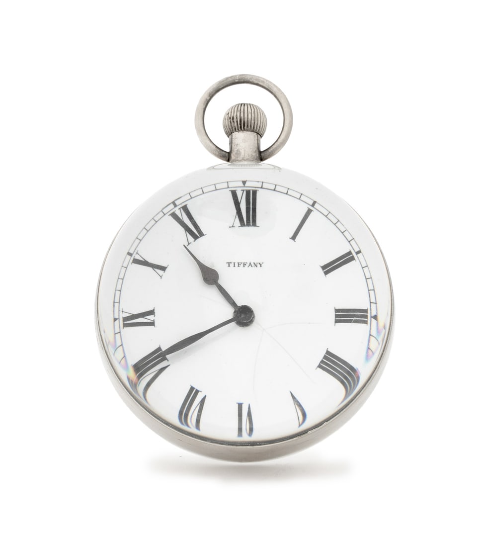 Tiffany & Co. Silver Plate Glass Ball Desk Clock (1 of 7)
