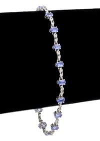 Indian 14K White Gold Tanzanite Bracelet