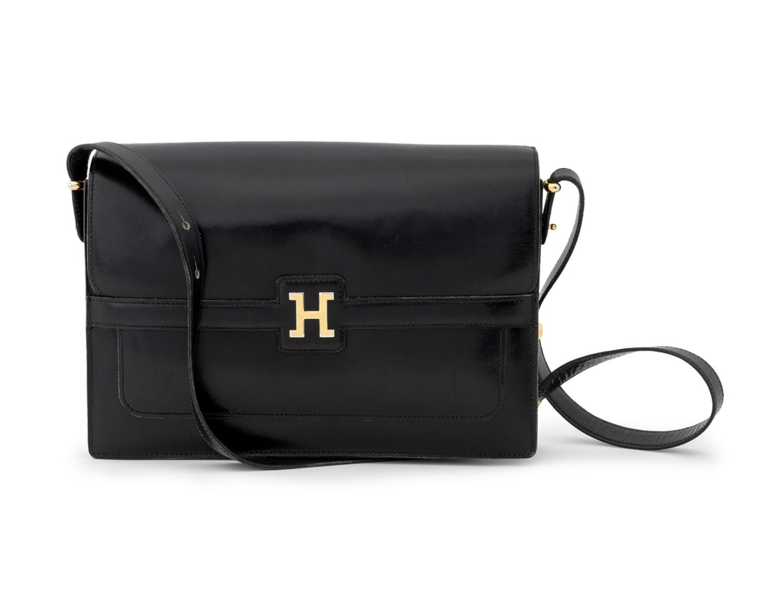 Hermes Black Leather Handbag (1 of 5)