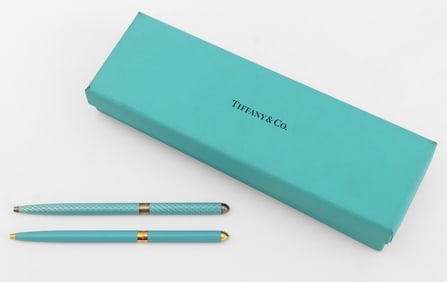 Tiffany & Co. Robins Egg Blue Enamel Pens, 2