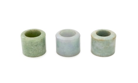 Chinese Jade and Jadeite Archer's Rings, 3