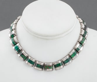 Enrique Ledesma Silver Chrysocolla Necklace, 1950s