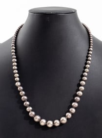 William Spratling Silver Graduated Bead Necklace