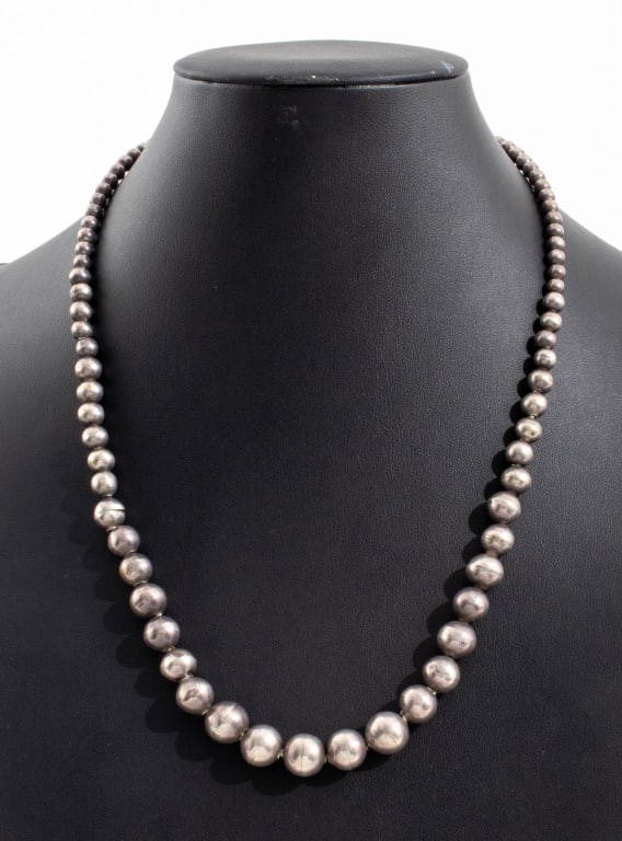William Spratling Silver Graduated Bead Necklace (1 of 6)