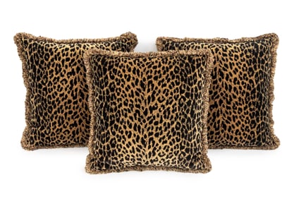 Velvet Leopard Print Throw Pillows, 3