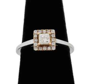 14K White & Yellow Gold Diamond Ring