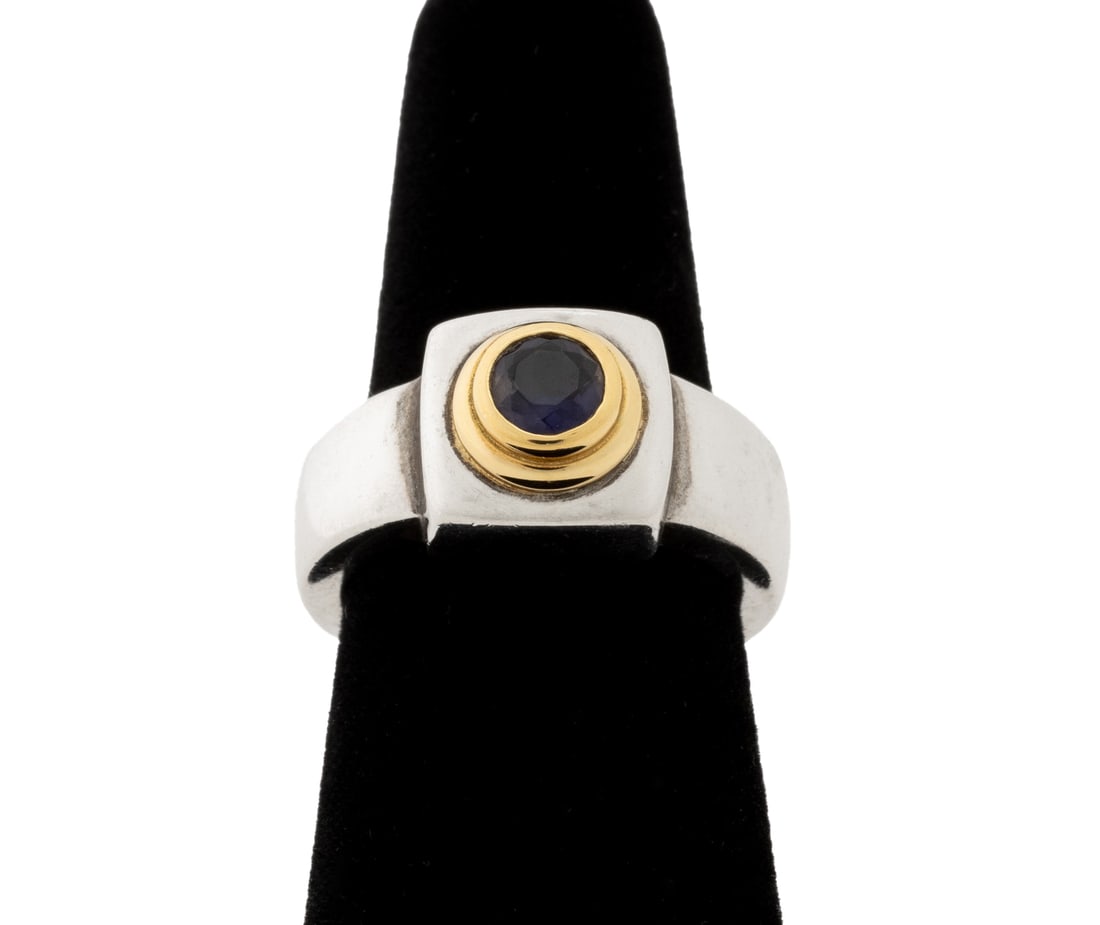 Caroline Ballou 925 Silver 18K Gold Amethyst Ring (1 of 7)