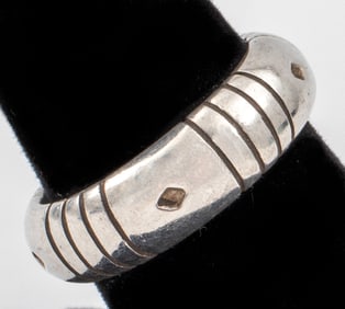 Christin Wolf Native American Silver Band Ring