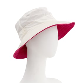 Hermes White and Magenta Bucket Hat