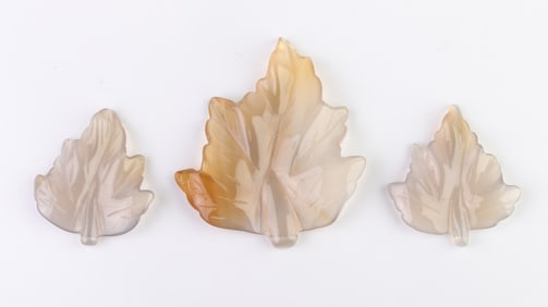 Leaf Motif Carnelian Stone Pendants, 190 cttw., 3