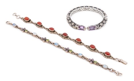 John Hardy, Etc. Sterling Silver Bracelets, 3