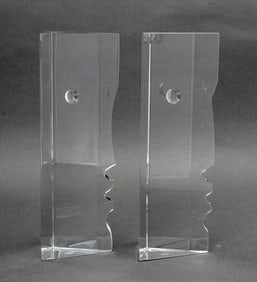 Robert Rigot x Baccarat Crystal Face Bookends, Pr