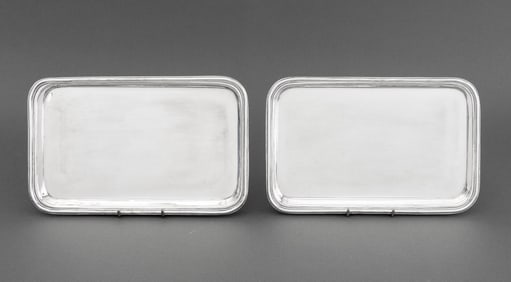 Ralph Lauren Silver Plate Trays, Pair