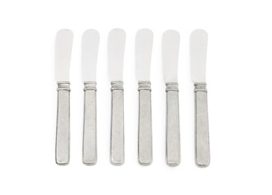 Italian Pewter Cheese Knives, 6