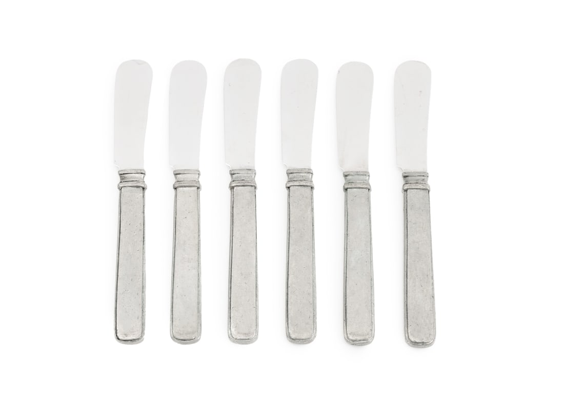 Italian Pewter Cheese Knives, 6 (1 of 8)