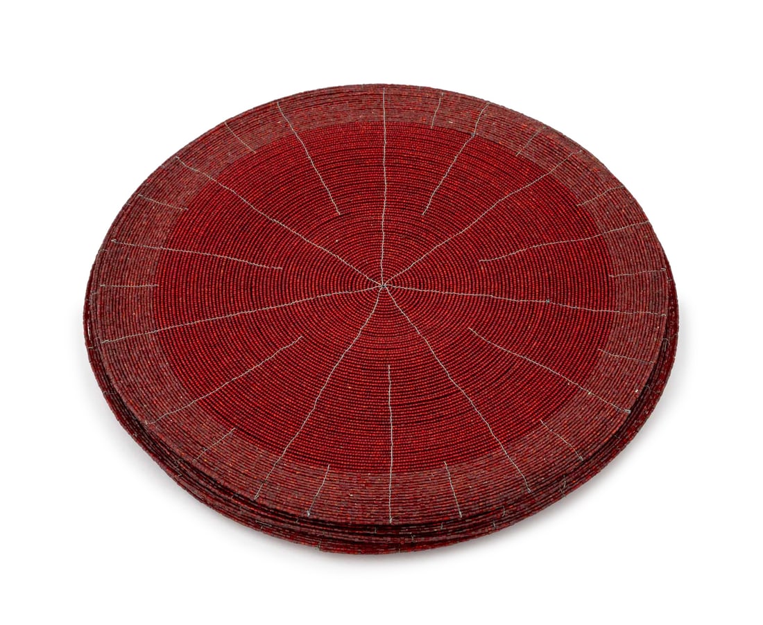 Modern Red Glass Beaded Placemats, 10 (1 of 6)