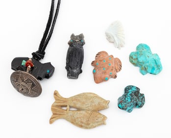 Native American Carved Stone Figural Fetishes, 7