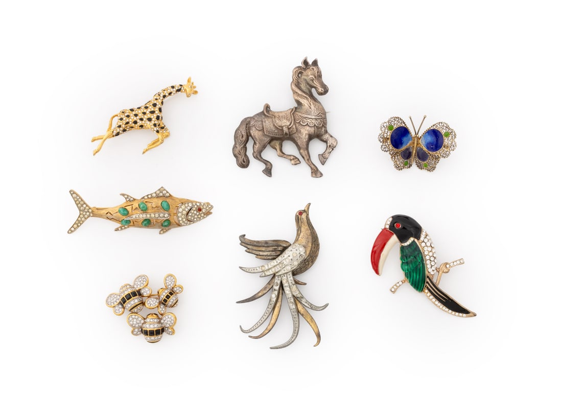 Hattie Carnegie, Etc. Gem-Set Animal Form Pins, 8 (1 of 10)