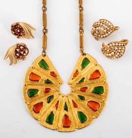 Trifari Gold-Tone Metal Jewelry, 3 Pieces