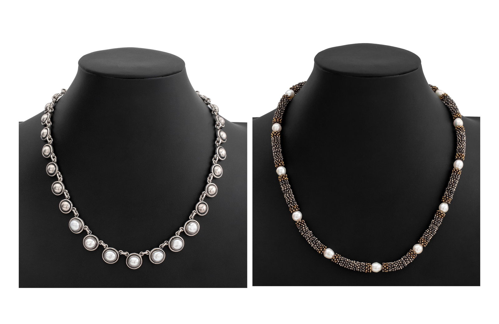 Modern Sterling Silver and Pearl Necklaces, 2 (1 of 10)