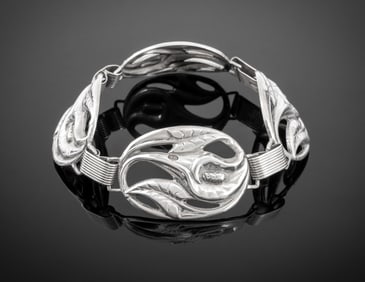 Danecraft Sterling Silver Floral Repousse Bracelet
