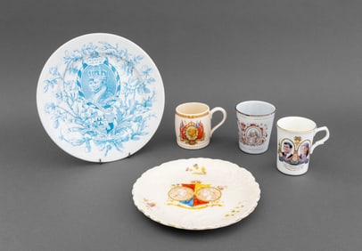 English Royal Commemorative Tableware, 5 Pcs.