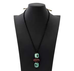 Doyle Lane Art Pottery Three Bead Necklace