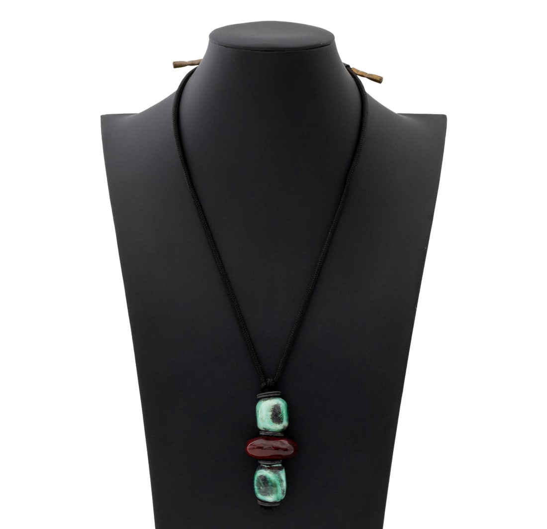 Doyle Lane Art Pottery Three Bead Necklace (1 of 6)