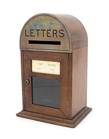 Edwardian Mahogany and Brass Letter Box