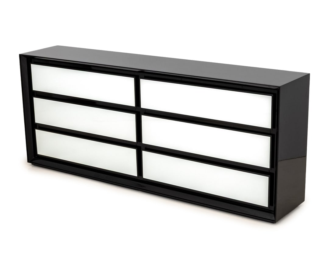 Modern Black & White Lacquered Dresser (1 of 6)